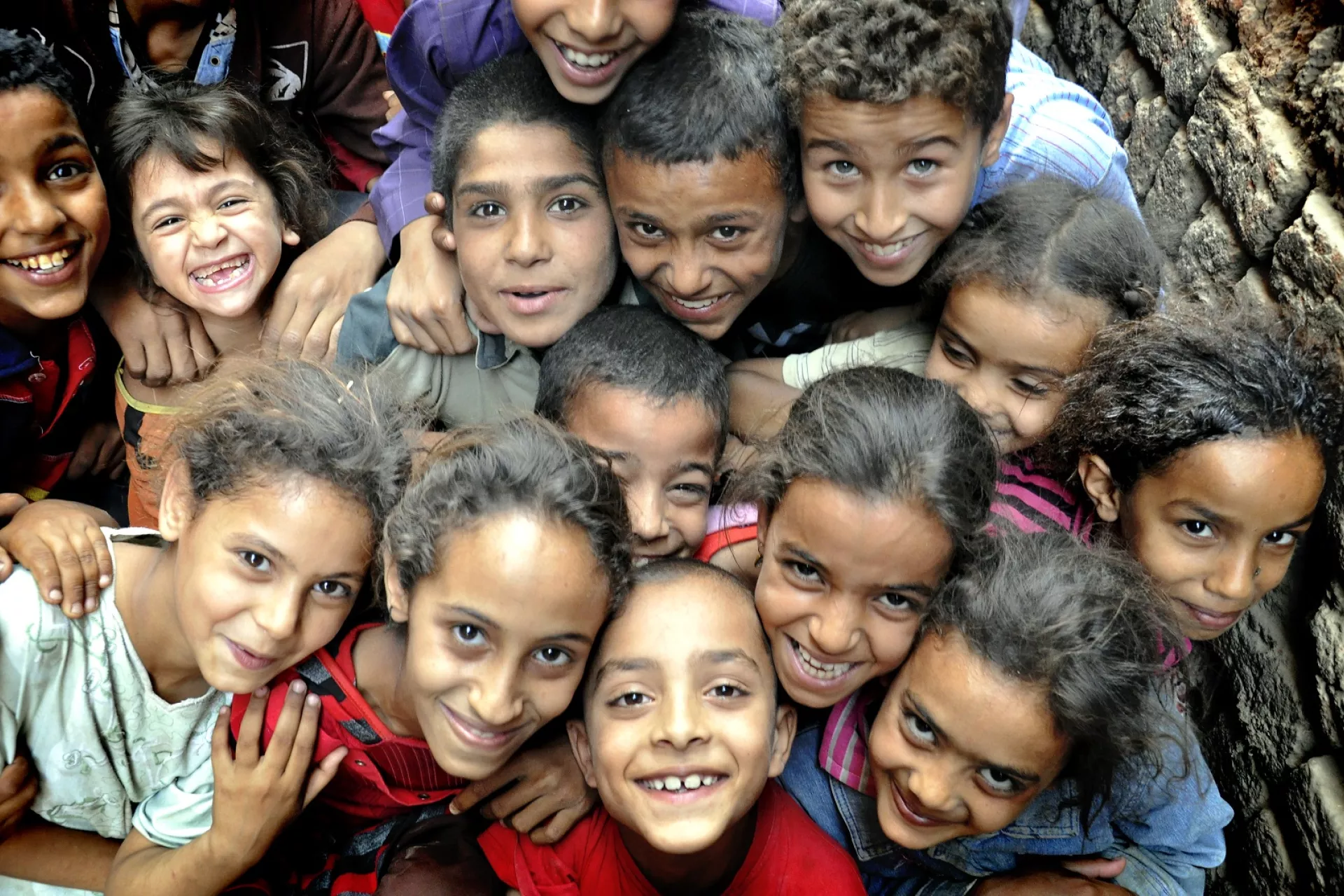 Egyptian children smiling